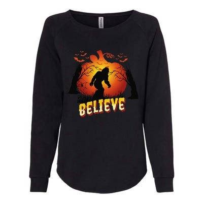 Funny Halloween Yowie Bigfoot Yeti Lover Sasquatch Believer Womens California Wash Sweatshirt