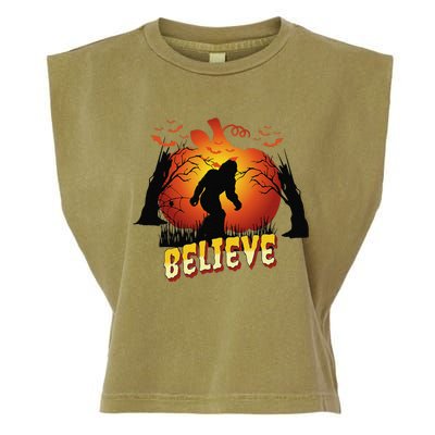 Funny Halloween Yowie Bigfoot Yeti Lover Sasquatch Believer Garment-Dyed Women's Muscle Tee