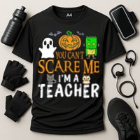 Funny Halloween You Can't Scare Me I'm A Teacher Cooling Performance Crew T-Shirt