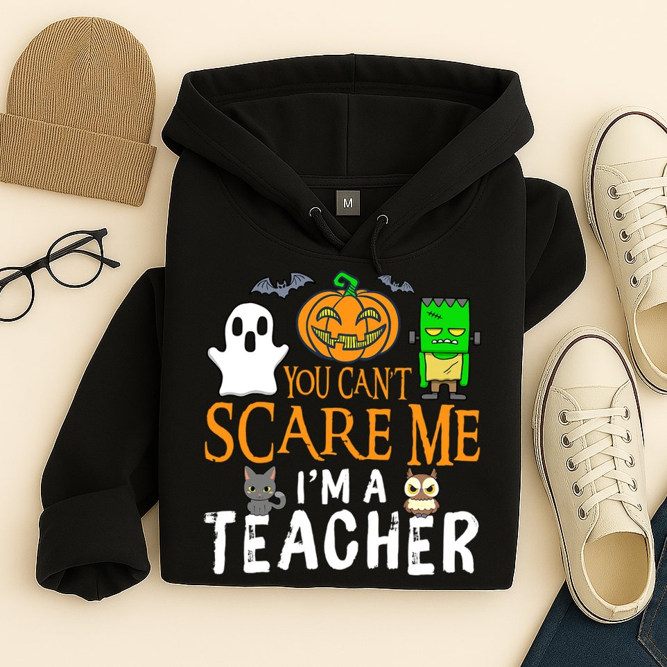 Funny Halloween You Can't Scare Me I'm A Teacher Hoodie