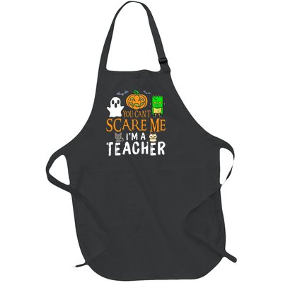 Funny Halloween You Can't Scare Me I'm A Teacher Full-Length Apron With Pockets