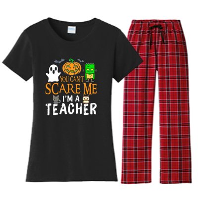 Funny Halloween You Can't Scare Me I'm A Teacher Women's Flannel Pajama Set