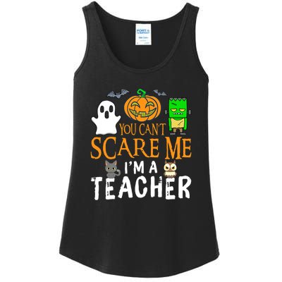 Funny Halloween You Can't Scare Me I'm A Teacher Ladies Essential Tank