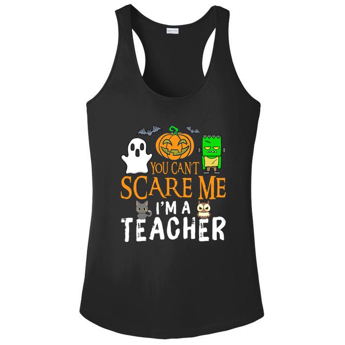 Funny Halloween You Can't Scare Me I'm A Teacher Ladies PosiCharge Competitor Racerback Tank