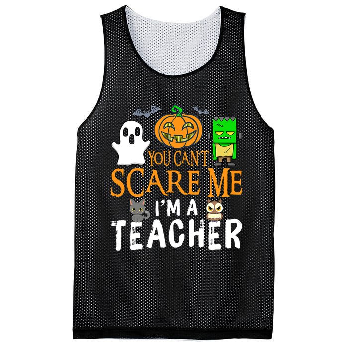 Funny Halloween You Can't Scare Me I'm A Teacher Mesh Reversible Basketball Jersey Tank