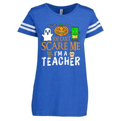 Funny Halloween You Can't Scare Me I'm A Teacher Enza Ladies Jersey Football T-Shirt