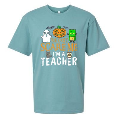 Funny Halloween You Can't Scare Me I'm A Teacher Sueded Cloud Jersey T-Shirt