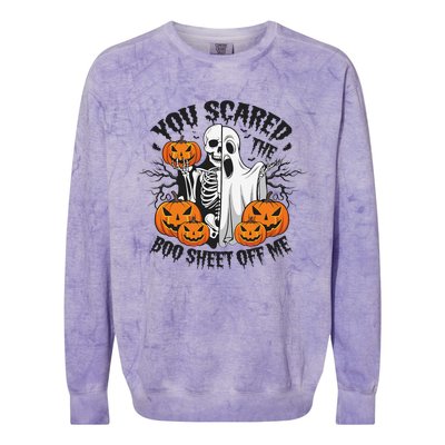 Funny Halloween You Scared Boo Sheet Off Me Colorblast Crewneck Sweatshirt