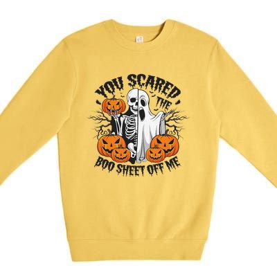 Funny Halloween You Scared Boo Sheet Off Me Premium Crewneck Sweatshirt