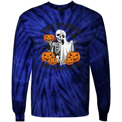 Funny Halloween You Scared Boo Sheet Off Me Tie-Dye Long Sleeve Shirt