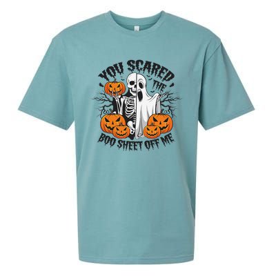 Funny Halloween You Scared Boo Sheet Off Me Sueded Cloud Jersey T-Shirt