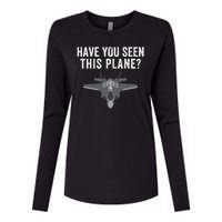 Funny Have You Seen This Plane? Funny Missing F35 Meme Womens Cotton Relaxed Long Sleeve T-Shirt