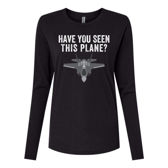 Funny Have You Seen This Plane? Funny Missing F35 Meme Womens Cotton Relaxed Long Sleeve T-Shirt