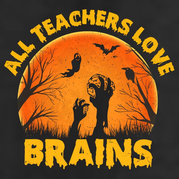 Funny Halloween Zombie All Teacher Love Brains Cool Comfort Performance Bucket Hat