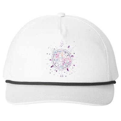 Floral Horoscope Zodiac Sign Capricorn Meaningful Gift Snapback Five-Panel Rope Hat