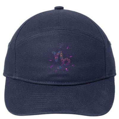 Floral Horoscope Zodiac Sign Capricorn Meaningful Gift 7-Panel Snapback Hat