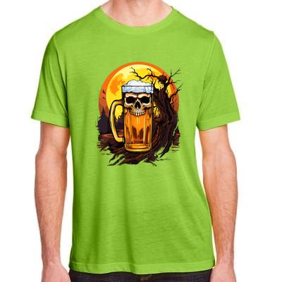 Funny Halloween Zombie Scary Beer Drinking Gift Adult ChromaSoft Performance T-Shirt