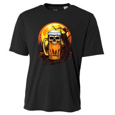 Funny Halloween Zombie Scary Beer Drinking Gift Cooling Performance Crew T-Shirt