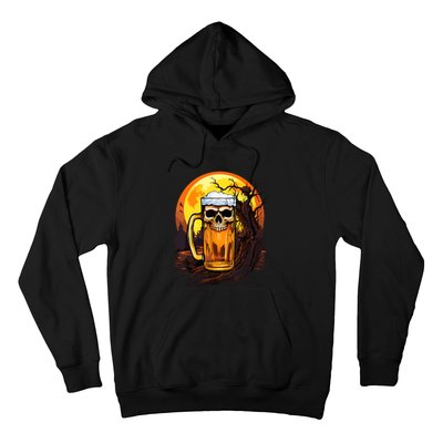 Funny Halloween Zombie Scary Beer Drinking Gift Hoodie