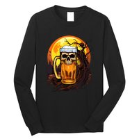 Funny Halloween Zombie Scary Beer Drinking Gift Long Sleeve Shirt