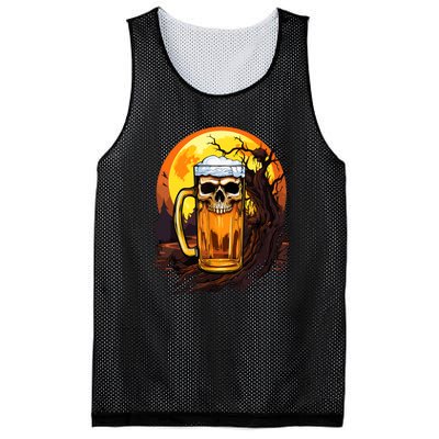 Funny Halloween Zombie Scary Beer Drinking Gift Mesh Reversible Basketball Jersey Tank