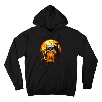 Funny Halloween Zombie Scary Beer Drinking Gift Tall Hoodie