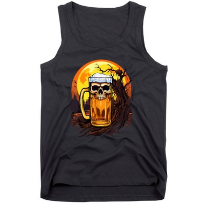 Funny Halloween Zombie Scary Beer Drinking Gift Tank Top