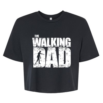 Funny Halloween Zombie For Dad Father Spooky Scary Bella+Canvas Jersey Crop Tee