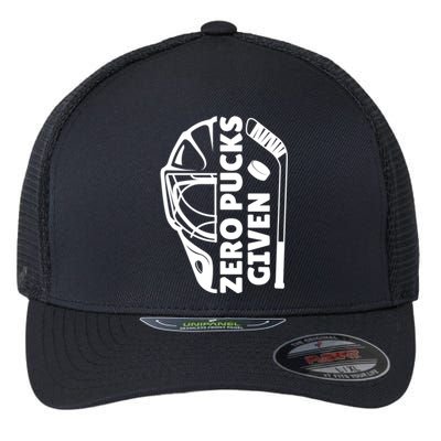 Funny Hockey Zero Pucks Given Ice Hockey Gift Flexfit Unipanel Trucker Cap