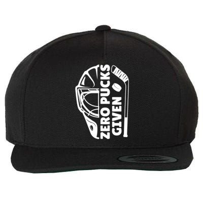 Funny Hockey Zero Pucks Given Ice Hockey Gift Wool Snapback Cap