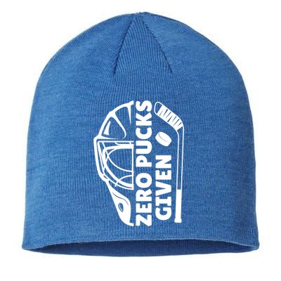 Funny Hockey Zero Pucks Given Ice Hockey Gift Sustainable Beanie