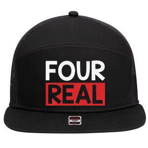 Funny Im 4 Years Old Birthday Four Real 7 Panel Mesh Trucker Snapback Hat