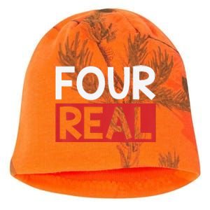 Funny Im 4 Years Old Birthday Four Real Kati - Camo Knit Beanie