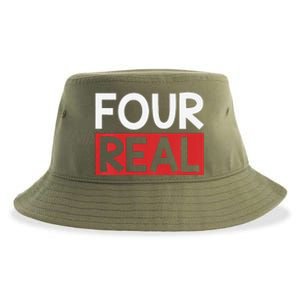 Funny Im 4 Years Old Birthday Four Real Sustainable Bucket Hat