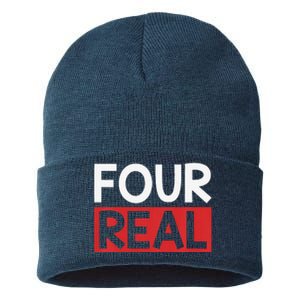 Funny Im 4 Years Old Birthday Four Real Sustainable Knit Beanie