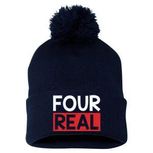 Funny Im 4 Years Old Birthday Four Real Pom Pom 12in Knit Beanie