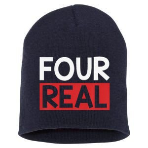 Funny Im 4 Years Old Birthday Four Real Short Acrylic Beanie