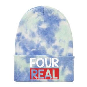 Funny Im 4 Years Old Birthday Four Real Tie Dye 12in Knit Beanie