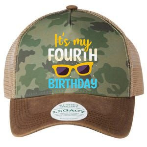 Funny Im 4 Years Old Birthday Its My 4th Birthday Legacy Tie Dye Trucker Hat