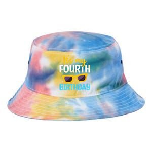 Funny Im 4 Years Old Birthday Its My 4th Birthday Tie Dye Newport Bucket Hat