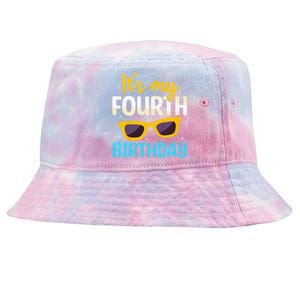 Funny Im 4 Years Old Birthday Its My 4th Birthday Tie-Dyed Bucket Hat