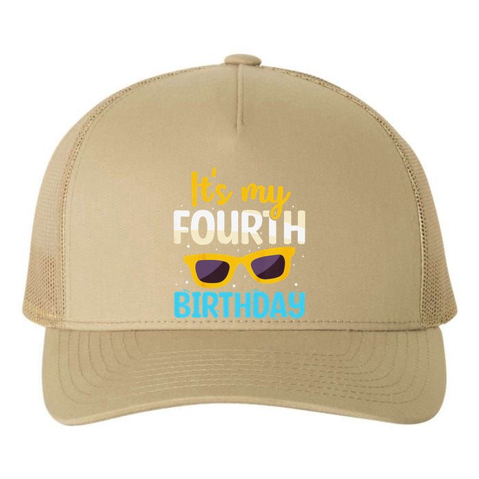 Funny Im 4 Years Old Birthday Its My 4th Birthday Yupoong Adult 5-Panel Trucker Hat