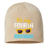 Funny Im 4 Years Old Birthday Its My 4th Birthday Sustainable Beanie