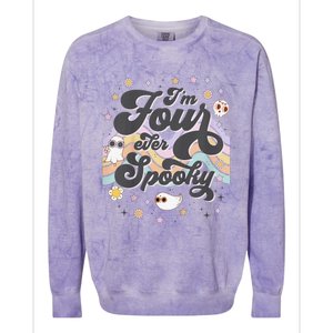 Funny Im 4 Four Ever Spooky 4th Birthday Party Halloween Colorblast Crewneck Sweatshirt