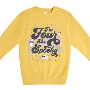 Funny Im 4 Four Ever Spooky 4th Birthday Party Halloween Premium Crewneck Sweatshirt