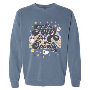 Funny Im 4 Four Ever Spooky 4th Birthday Party Halloween Garment-Dyed Sweatshirt