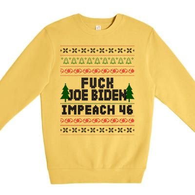 FJB Impeach 46 Anti Biden Ugly Christmas Premium Crewneck Sweatshirt