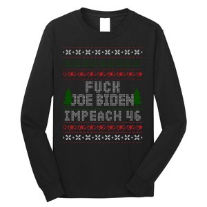 FJB Impeach 46 Anti Biden Ugly Christmas Long Sleeve Shirt