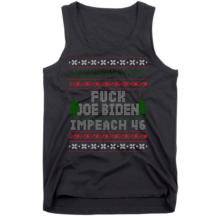 FJB Impeach 46 Anti Biden Ugly Christmas Tank Top