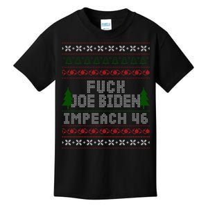 FJB Impeach 46 Anti Biden Ugly Christmas Kids T-Shirt